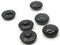 6 15.5mm Vintage Black Plastic Shank Buttons Sewing Notions